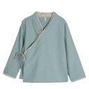 太極拳 服 レディース トップス チャイナ風 秋 白 パンツ セット レトロ 長袖 ソフト 吸汗 通気性 リネン ゆったり エレガント 緑 黄