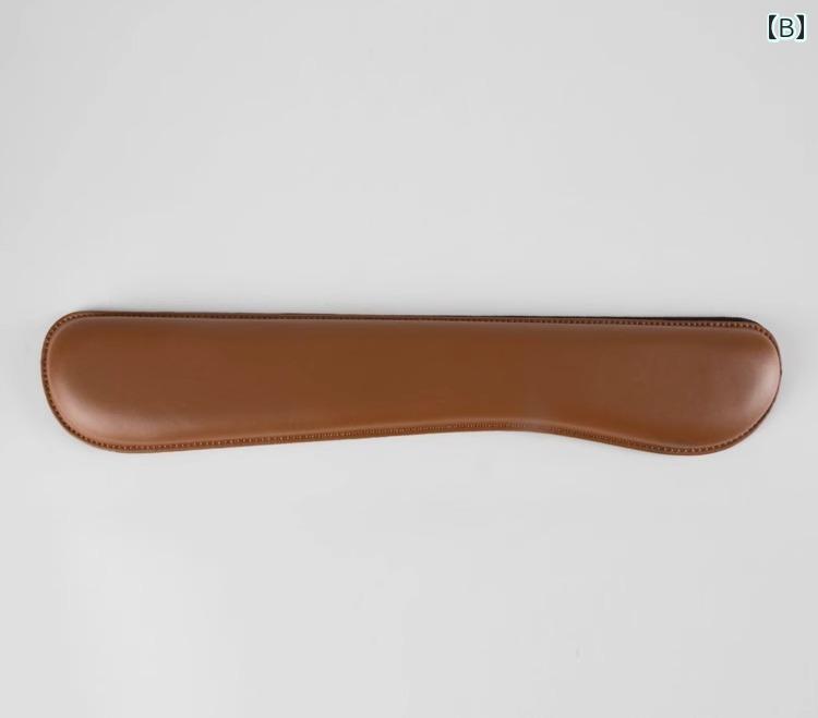 手首 クッション マウスパッド PU おしゃれ キーボード タイピング リストレスト オフィス ノートパソコン レザー 光沢 デスク 普段使い リモート 在宅ワーク 無地 シンプル 茶色 黒 グレー