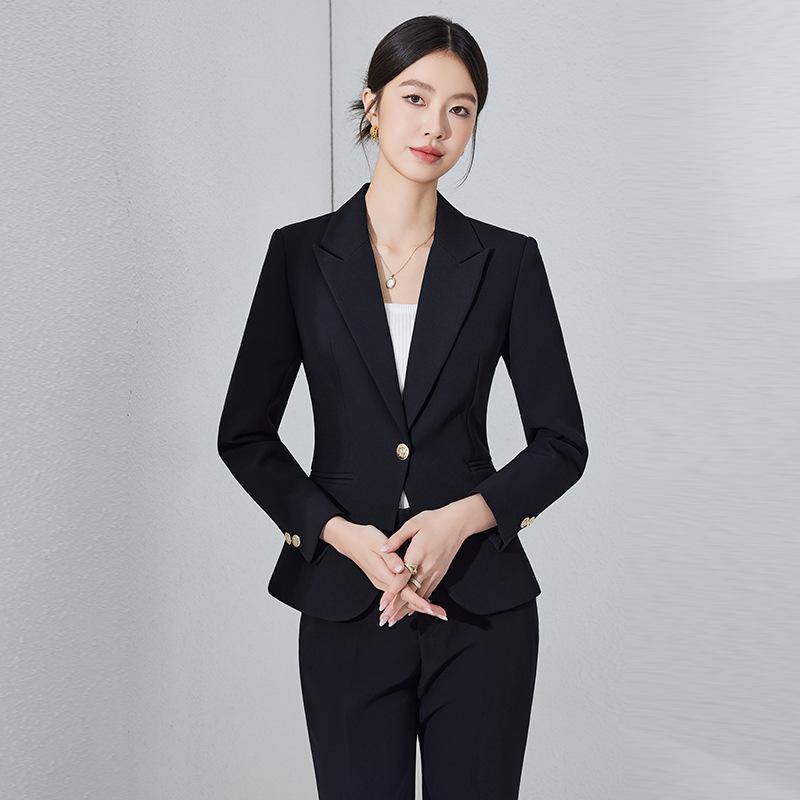 樂天商城 - テーラードジャケット レディース 春秋 ブレザー アウター 上着 ブラック ネイビー 紺 ビジネス 通勤 面接 事務服 スーツ 高級感 長袖 無地 ポリエステル 大きいサイズ きれいめ オフィスカジュアル