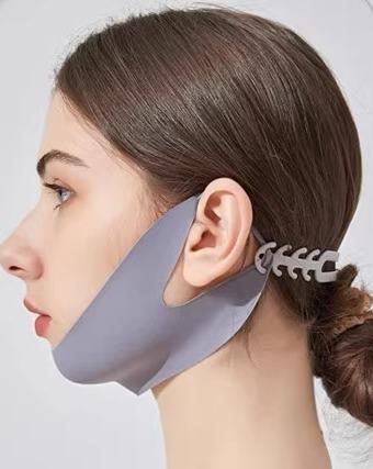 顔 リフトアップ グッズ V字型 耳掛け マスク 顎 フェイスライン スリム 寝ている間 薄手 通気性 シー..