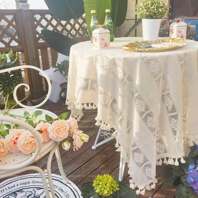 テーブルクロス おしゃれ キャンプ タッセル ひし形 ティータイム モダン シンプル キャビネット マット 刺繍 レース 長方形 ボヘミアン カフェ 柔らかい