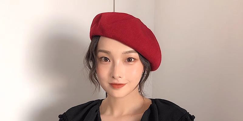 ベレー帽 レディース 大人 韓国 イギリス風 夏 薄手 つばなし 普段使い 外出用 画家 シンプル 無地 おしゃれ ピンク キャメル 黒