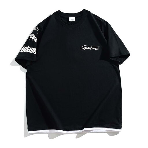 Tシャツ メンズ おしゃれ 大きいサイズ 半袖 重ね着風 夏 ゆったり カジュアル シンプル ロゴプリント Tシャツ メンズ おしゃれ 大きいサイズ 半袖 重ね着風 夏 ゆったり カジュアル シンプル ロゴプリント