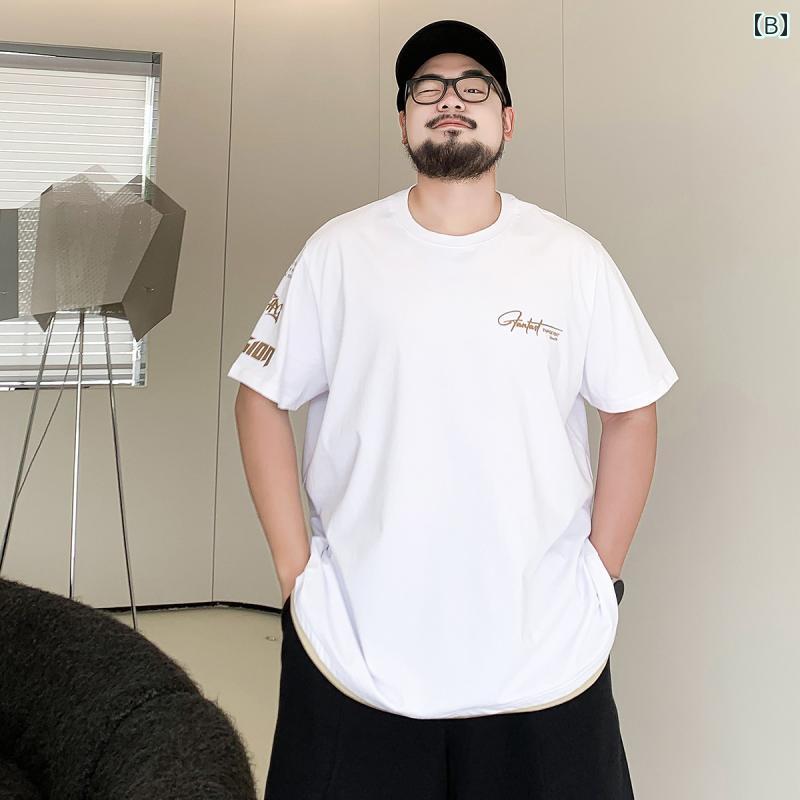 Tシャツ メンズ おしゃれ 大きいサイズ 半袖 重ね着風 夏 ゆったり カジュアル シンプル ロゴプリント