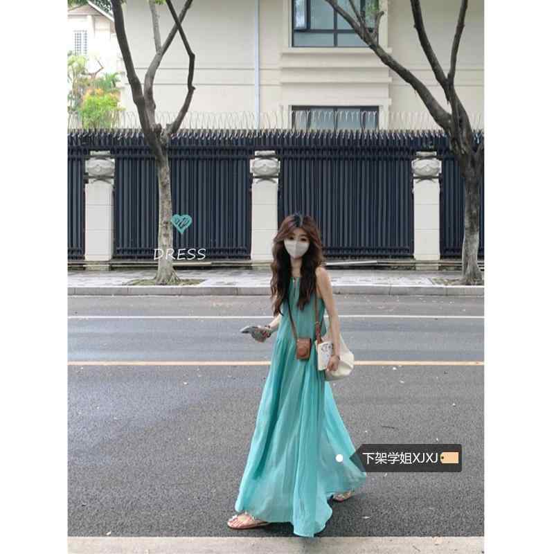 ワンピース ロング 夏 レディース おしゃれ 体型カバー スーパー 妖精 ノースリーブ 女性 ミント ルース シーサイドリゾート スカート