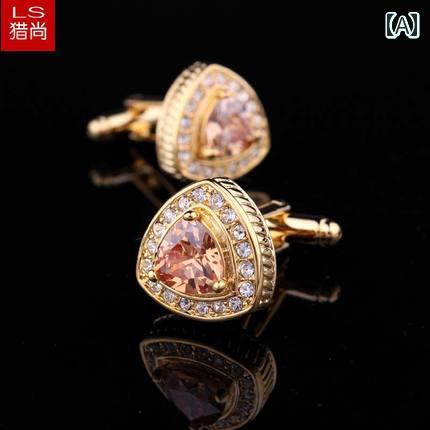 カフスボタン おしゃれ シンプル フレンチ ビジネス メンズ シャツ レディース 銅 三角形 スクエア 丸 アクセサリー ワンポイント プレゼント 結婚式 ゴー...