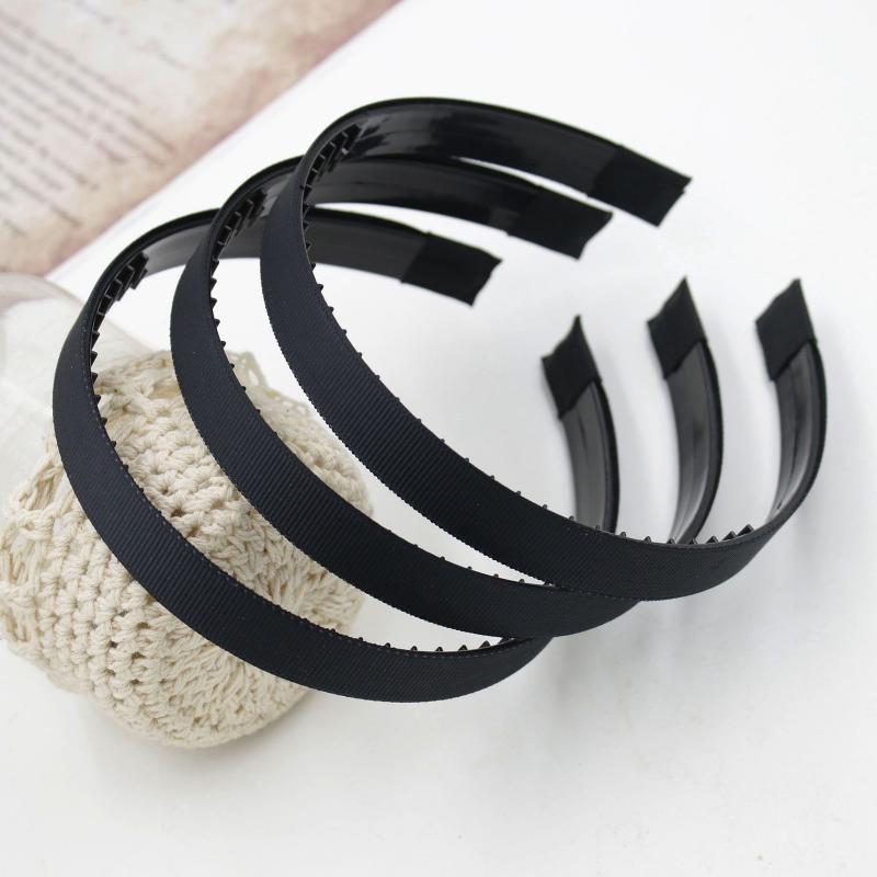 カチューシャ ヘアバンド 髪飾り アクセサリー 半完成品 diy ハンドメイド 手作り 素材 パーツ 土台 歯付き 滑り止め 黒