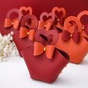 ギフトバッグ 手提げ 北欧 かわいい 結婚式 プチギフト ラッピング お菓子 小分け マチ付き 小さめ PU レザー キャンディ チョコレート ボックス ウェディング 誕生日 バレンタイン 記念日 お土産 包装 組立 ハート リボン 赤 ピンク 青