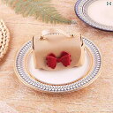 ギフトバッグ 手提げ おしゃれ 結婚式 プチギフト ラッピング お菓子 小分け マチ付き 小さめ レザー キャンディ チョコレート ボックス ウェディング バレンタイン 記念日 お土産 包装 組立 リボン レッド ゴールド バイカラー ヨーロピアン