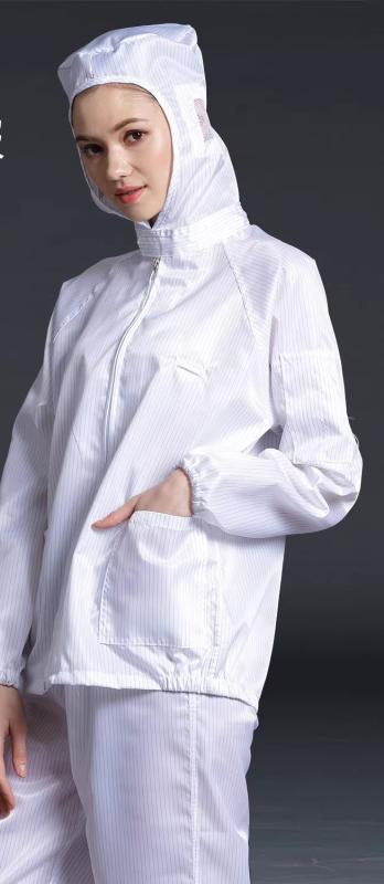 作業服 上下セット 工場 長袖 ポケット ジッパー 帯電 防止 フード シンプル 防塵 クリーン 塗装 防護 大人 大きいサイズ 伸縮性 白 ピンク 緑 男女兼用