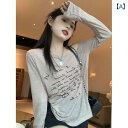 オフショル トップス おしゃれ レディース カジュアル 夏用 韓国 オフショルダー 長袖 Tシャツ 薄手 アシンメトリー シック ゆったり スリム 日焼け防止 シャツ
