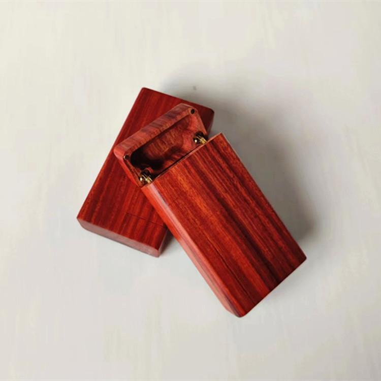 タバコケース メンズ ローズウッド フリップ ボックス 無垢材 薄型 おしゃれ ポータブル コンパクト 紳士 シンプル 木製 四角 蓋 ギフト