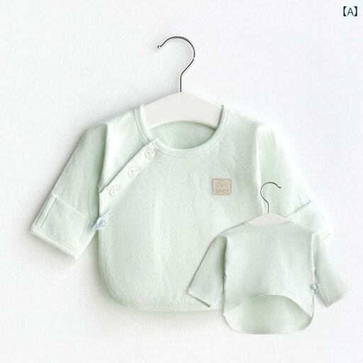 ベビー服 新生児 春秋 インナー トップス 短肌着 前開き ボタン 紐 出産祝い プレゼント シンプル かわいい 青 緑 ピンク 英字 ベビー服 新生児 春秋 インナー トップス 短肌着 前開き ボタン 紐 出産祝い プレゼント シンプル かわいい 青 緑 ピンク 英字