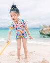 キッズ 水着 女の子 半袖 海 プール 川 水遊び 水泳 夏 ノースリーブ ワンピース オールインワン かわいい アニマル 柄 カラフル ピンク ホワイト