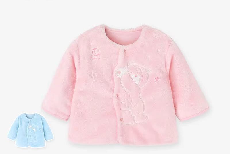 アウター 女の子 男の子 ベビー 赤ちゃん 秋冬 ジャケット もこもこ 羽織り 厚手 暖かい 柔らかい 通気性 快適 かわいい 出産祝い プレンゼント くま ピンク 青