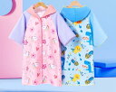 お着替えポンチョ キッズ 女の子 男の子 バスローブ プール ビーチ 水泳 吸水 速乾 ボタン フード セット 袋 プリント かわいい うさぎ ユニコーン 恐竜 ピンク 青 緑