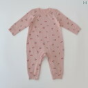ベビー服 春秋冬 新生児 長袖 プレオール コンビドレス ボタン 柔らかい 出産祝い プレゼント シンプル かわいい ピンク チェリー柄