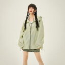 日焼け防止 パーカー レディース 薄手 夏 アウトドア スポーツ フード付き 長袖 ポケット ポリエステル 緑 紫 アイボリー ジップアップ シンプル おしゃれ