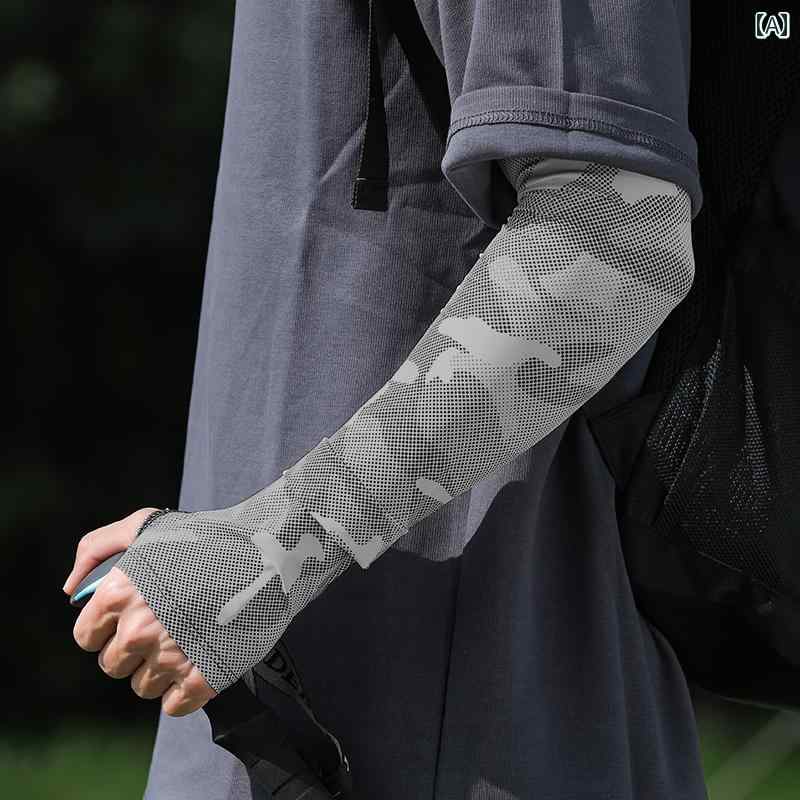 アームカバー おしゃれ アイスシルク メンズ ひんやり アウトドア 日焼け防止 夏 釣り サイクリング 保..