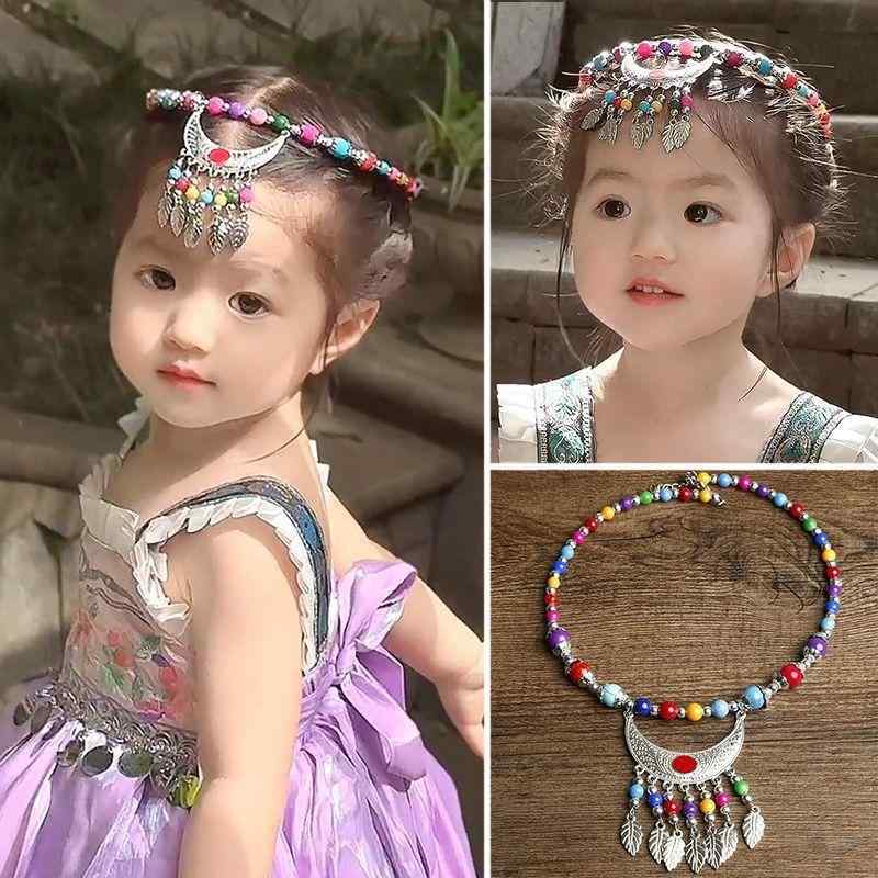 民族 衣装 頭 飾り ヘッド バンド アクセサリー 韓国 チベット モンゴル 伝統 イベント 舞台 小道具 コ..