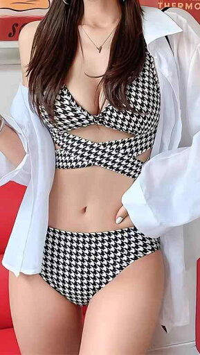 ビキニ レディース水着 胸パッド有り ワイヤー無し セパレート クロス 海 プール リゾート 旅行 レジャー 個性的 カジュアル セクシー 黒 白 千鳥格子柄 ビキニ レディース水着 胸パッド有り ワイヤー無し セパレート クロス 海 プール リゾート 旅行 レジャー 個性的 カジュアル セクシー 黒 白 千鳥格子柄