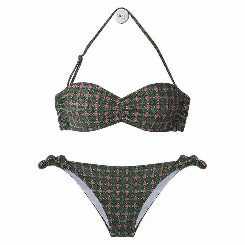 ビキニ レディース水着 夏 セパレート 胸パッド有り ワイヤー無し ホルターネック 海 プール 温泉 リゾート 旅行 レジャー シンプル セクシー 緑 チェック柄