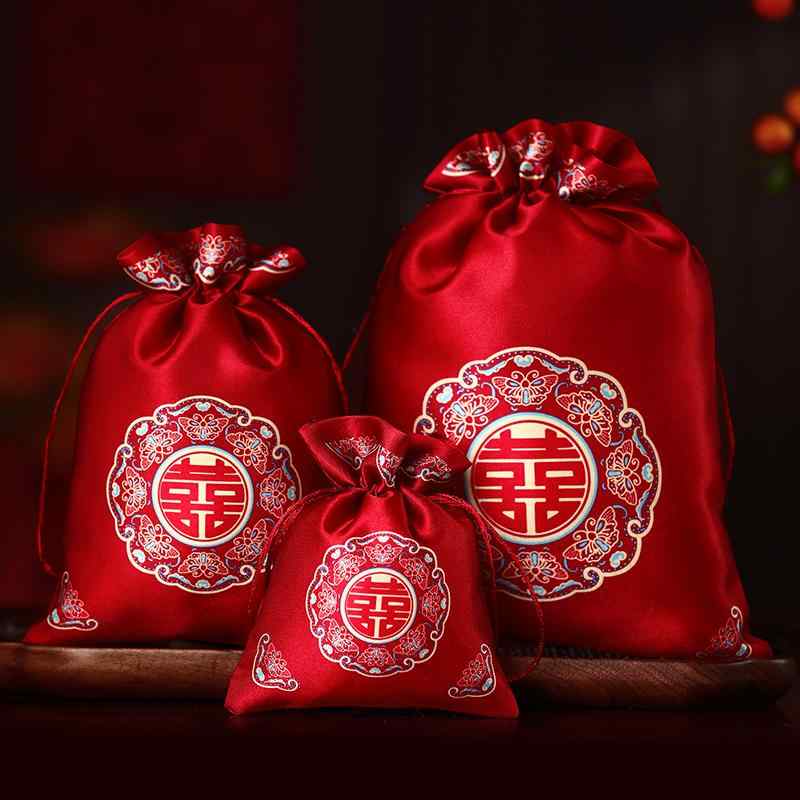 ギフト 袋 結婚式 キャンディーバッグ お菓子入れ レトロ 中国雑貨 チャイナ風 巾着 ポーチ 布 ポータ..