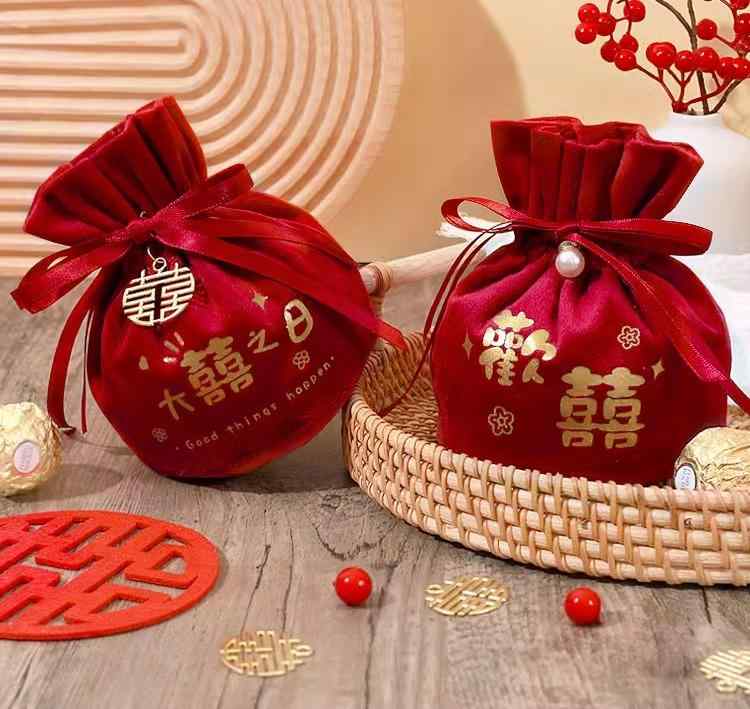 ギフト 袋 結婚式 キャンディーバッグ 巾着 お菓子入れ プレゼント おしゃれ レトロ チャイナ風 中国雑..