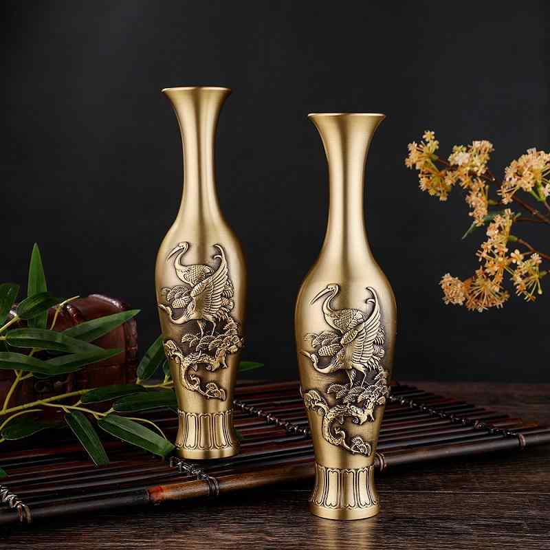 花瓶 ゴールド 銅 玄関 卓上 キャビネット アンティーク調 フラワー 装飾品 モダン 真鍮 プレゼント 大きい 小さい 細い 丸い インテリア