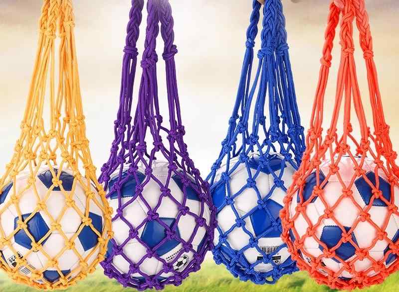 ボールネット サッカー 球入れ メッシュバッグ 大きめ スポーツ用品 収納入れる 袋 持ち運び便利 耐摩耗性 厚手 バスケット バレー トレーニング 部活 遠征 シンプル 青 赤 緑