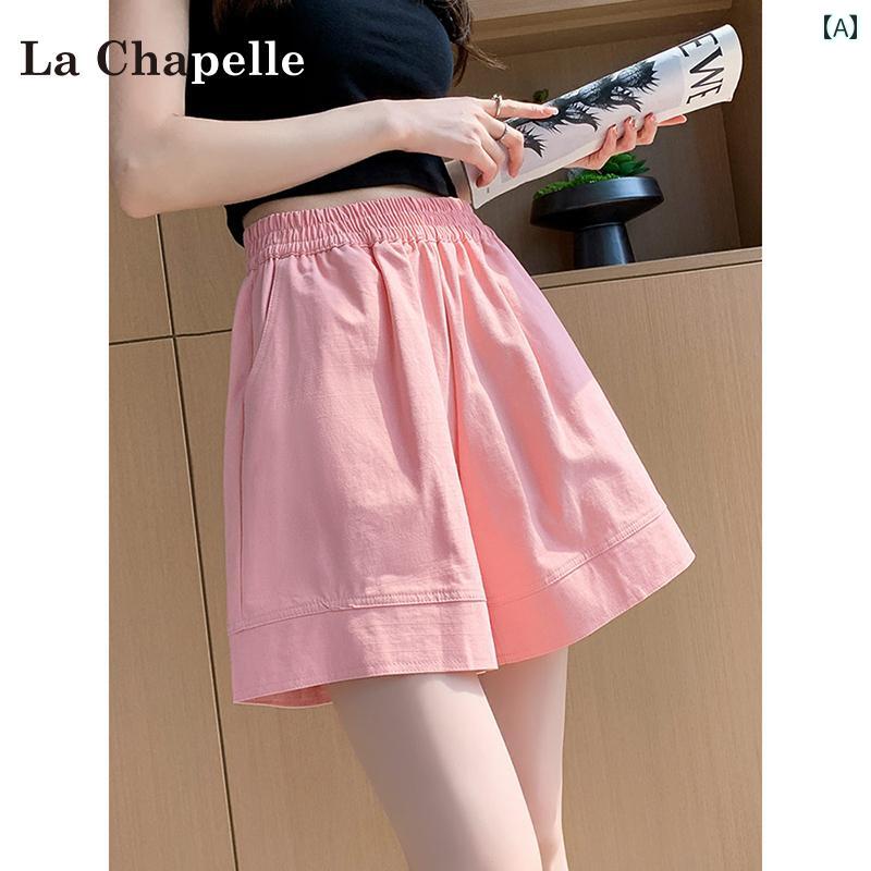 ショートパンツ レディース 夏 薄手 コットン リネン 涼感 通気性 ワイドレッグ ハイウエスト スリムフィット 大きいサイズ スポーツ シンプル ピンク アプリコット 黒