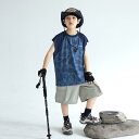 迷彩 Tシャツ 子供 キッズ 上下セット 春夏 男の子 半袖 大きいサイズ 速乾性 吸湿性 通気性 伸縮性 カジュアル アウトドア レジャー 山登り おしゃれ 紺 緑 赤(4)