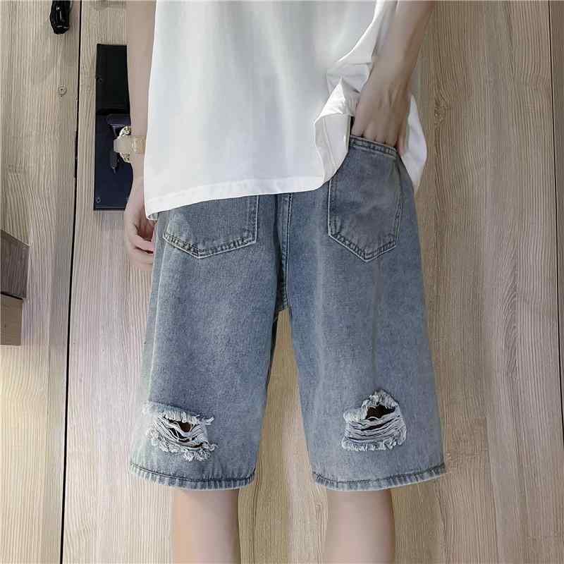 Tシャツ、デニム短パン デニムシャツ＋ショートパンツ セットアップ【韓国ファッション