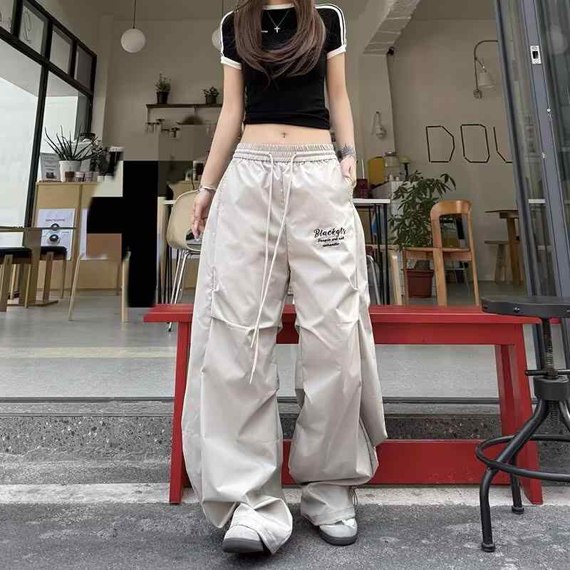 パンツ レディース メンズ おしゃれ ワイドパンツ ベージュ プリーツ カーゴパンツ ストリート ストレート ヴィンテージ風 ゆったり 長ズボン