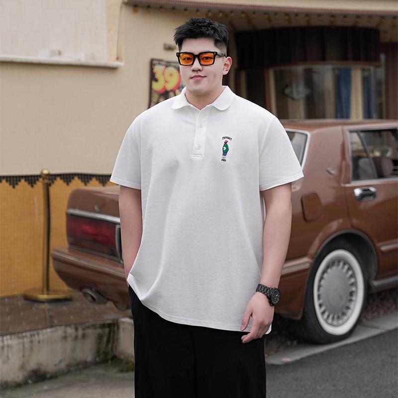 ポロシャツ メンズ おしゃれ 大きいサイズ 夏 カジュアル 半袖 ビッグシルエット 刺繍 カートゥーン ゆったり