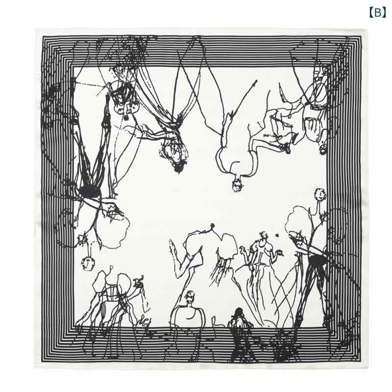 スカーフ メンズ レディース おしゃれ 小さめ 正方形 スクエア バンダナ ネッカチーフ 総柄 馬 画 プリント サテン アクセサリー 小物 レトロ ブリティッシュ ビジネス オフィス カジュアル 通勤 父の日 プレゼント 黒 紺 白