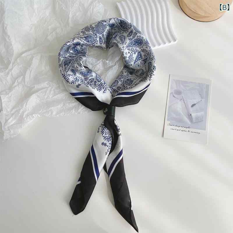 スカーフ メンズ おしゃれ 小さめ 正方形 スクエア バンダナ ネッカチーフ 総柄 ペイズリー 千鳥格子 花柄 プリント アクセサリー 小物 韓国 レトロ ビジネス オフィス カジュアル 通勤 父の日 プレゼント 黒 青 赤 バイカラー