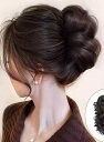 お団子 ウィッグ レディース バナナクリップ ヘアバンド ふわふわ ボリューム おしゃれ つけ毛 カジュアル 簡単装着 ナチュラル 黒 茶