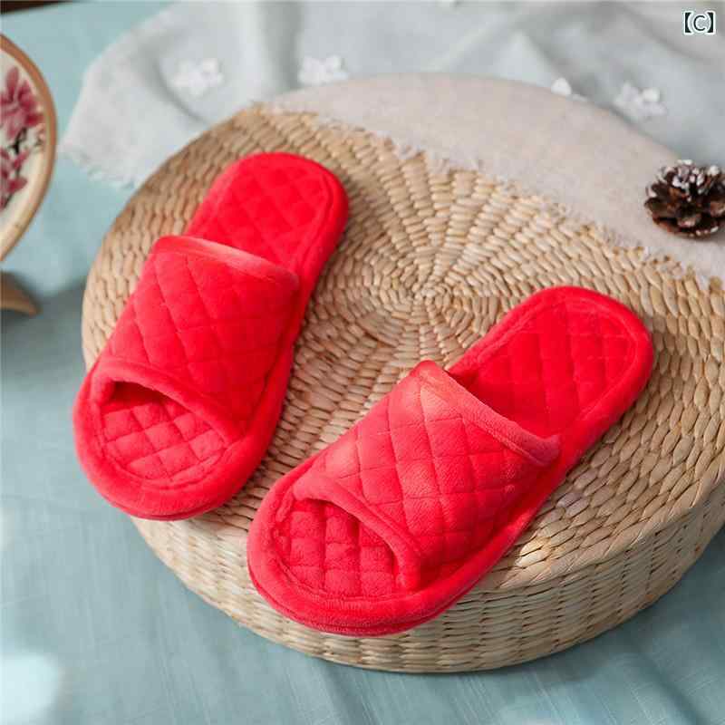 スリッパ 室内 家庭用 リビング 韓国 メンズ レディース カップル 大人 大きめ 洗濯可 布底 春冬 もこもこ ふわふわ 暖かい ソフトソール オープントゥ 赤 ピンク グレー かわいい
