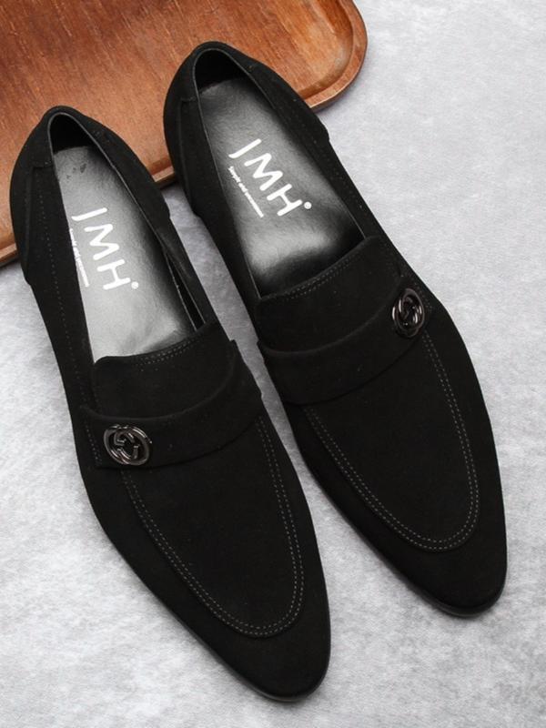 メンズ 秋 靴 スエード ローファー カジュアル 紳士 通気性 トレンディ ローヒール ポインテッドトゥ フラット ラバー ファッション 黒 茶色