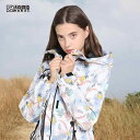 冬 アウター レディース アウトドア おしゃれ 暖か 吸湿 保温 防水 防風 ミドル丈 ジャケット スリム フィット プリント 柄 フード ジップアップ 裏地付...