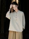瞑想 坐禅 服 レディース 中国風 リネン 通気性 ゆったり スタンドカラー セットアップ 長袖 バルーンパンツ ヨガ エステ シンプル エレガント 緑 紫 黒