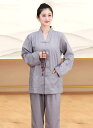 瞑想 坐禅 服 ユニセックス 中国風 春夏 薄手 唐装 中国風 中国風 セットアップ 刺繍 チャイナボタン スタンドカラー Vネック 僧侶 修行 仏教 ヨガ 太...