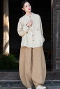 瞑想 坐禅 服 レディース 中国風 コットンリネン 唐装 中国風 セットアップ ゆったり バルーンパンツ ヨガ エステ 修行 仏教 太極拳 シンプル おしゃれ ...