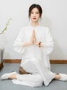 瞑想 坐禅 服 レディース 中国風 唐装 中国風 セットアップ 大きいサイズ ゆったり チャイナボタン スタンドカラー ヨガ 居士 修行 仏教 太極拳 シンプル...