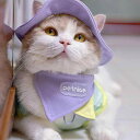 犬 帽子 日よけ 猫 ペット用品 春夏 日焼け防止 紐 耳出し 通気性 アウトドア 散歩 屋外 セット バンダナ 小さめ カジュアル おしゃれ カラーブロック 紫 黄 青