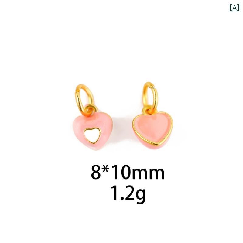 ハンドメイド 材料 かわいい ビーズ ハート 横穴 合金 メッキ アクセサリー デコパーツ チャーム キー..