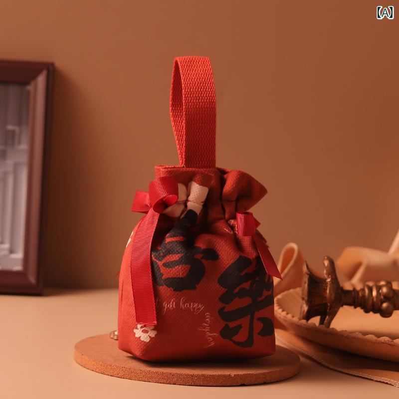 ギフトバッグ 巾着袋 布 きんちゃく キャンディーバッグ チャイナ風 ウェディング 結婚式 手提げ 持ち..