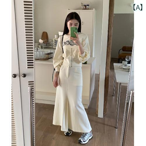 スカート レディース おしゃれ カジュアル レトロ 刺繍 スウェット ノースリーブ 美しく 春先 女性用 上下 3点セット スカート レディース おしゃれ カジュアル レトロ 刺繍 スウェット ノースリーブ 美しく 春先 女性用 上下 3点セット