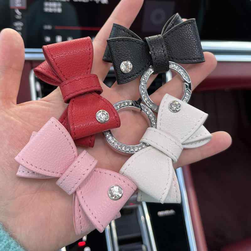 キーホルダー リボン ラインストーン リング ビーズ キーチェーン バッグアクセサリー チャーム 大人 ..